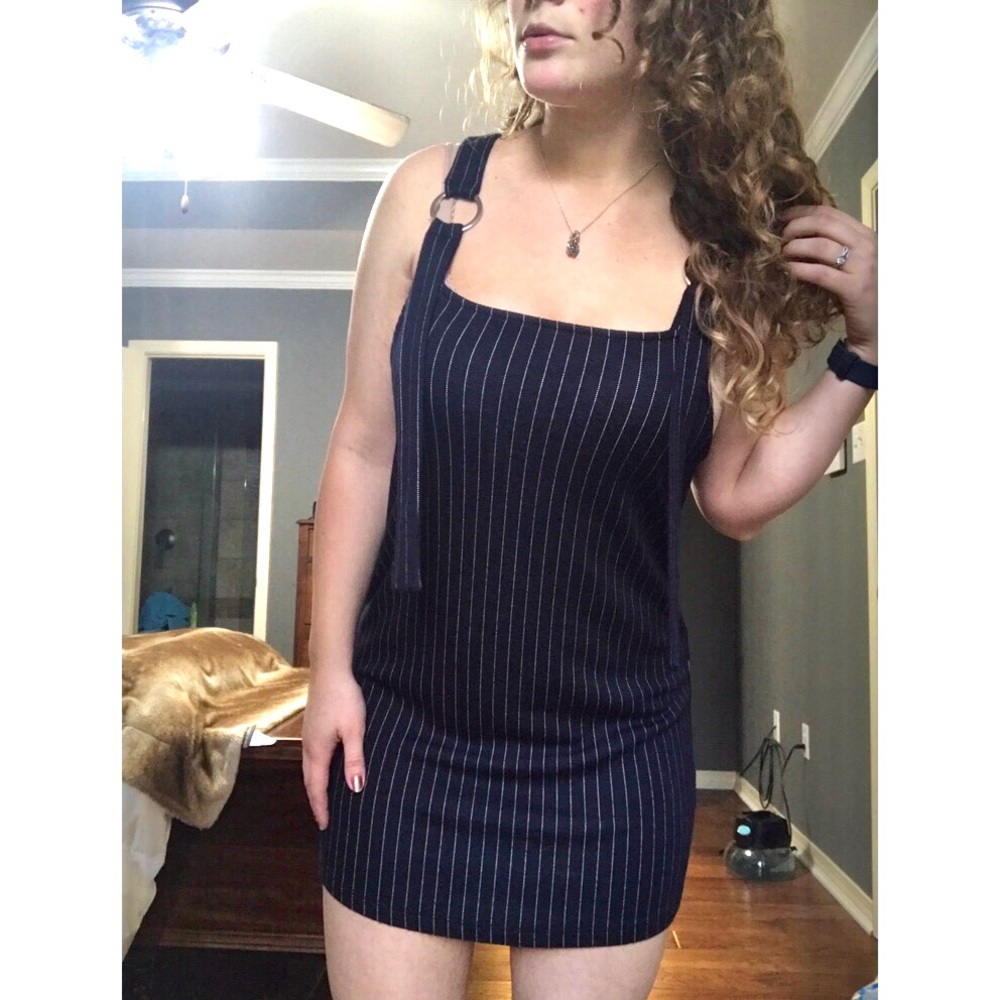 Striped Overall Dress